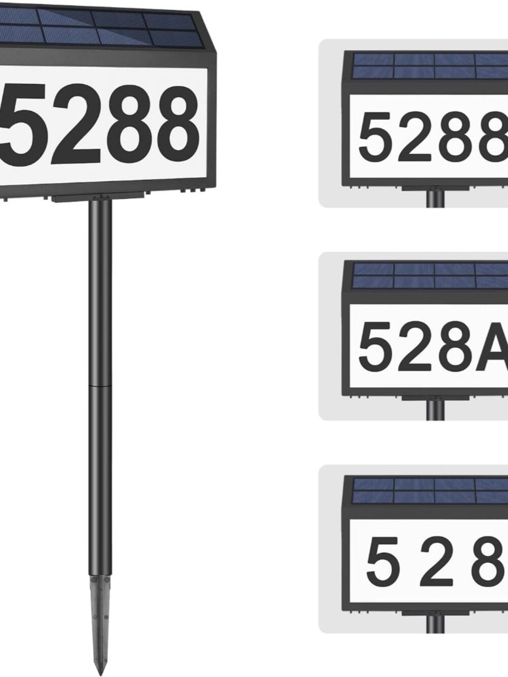Solar Address Sign, House Numbers for Outside, LED Address Plaque